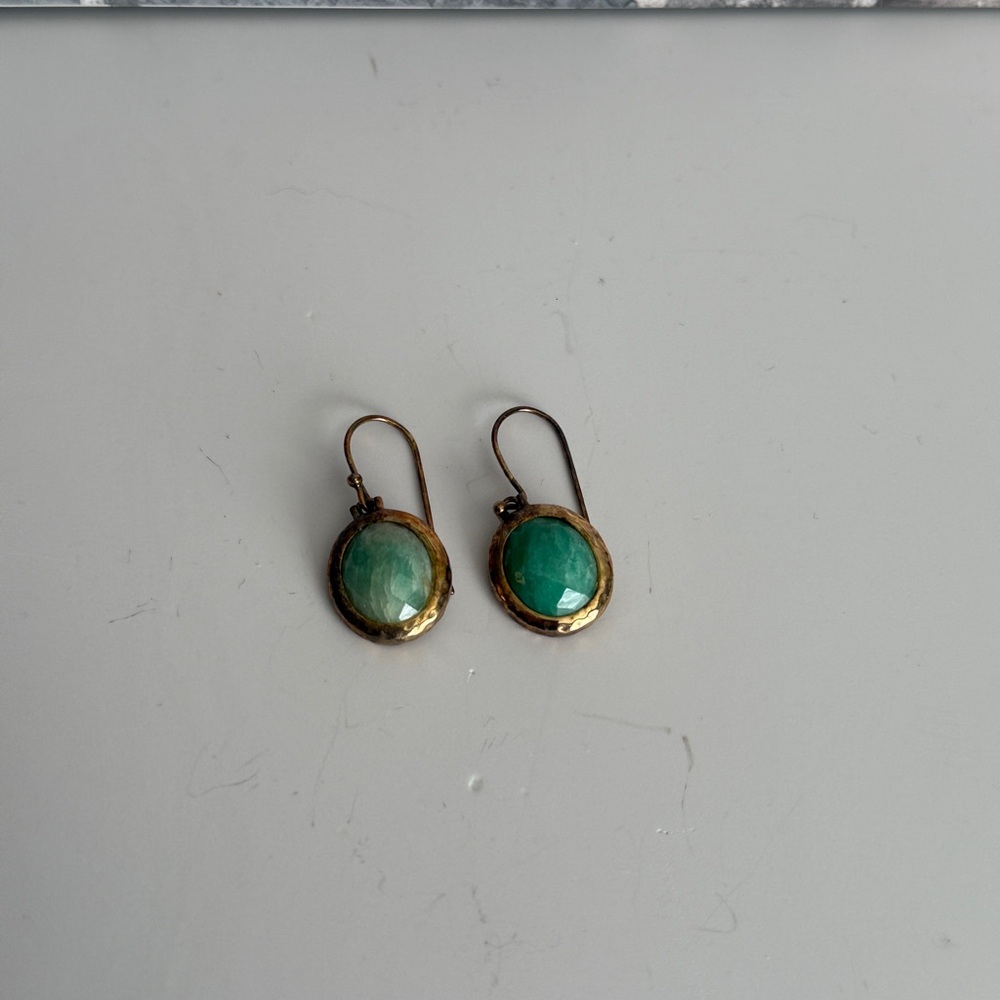 Elegant Gold and Green Earrings